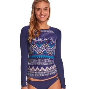 Roxy rash guard bathing suit top medium